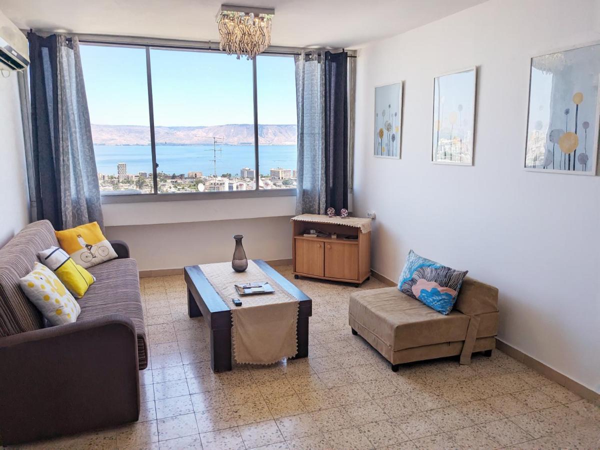 1Bdrm Apt With Panoramic View Of Sea And Mountains Tiberias Bagian luar foto